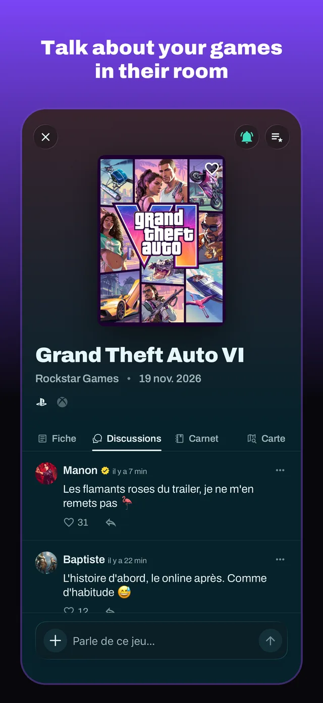Talk about your games in their room