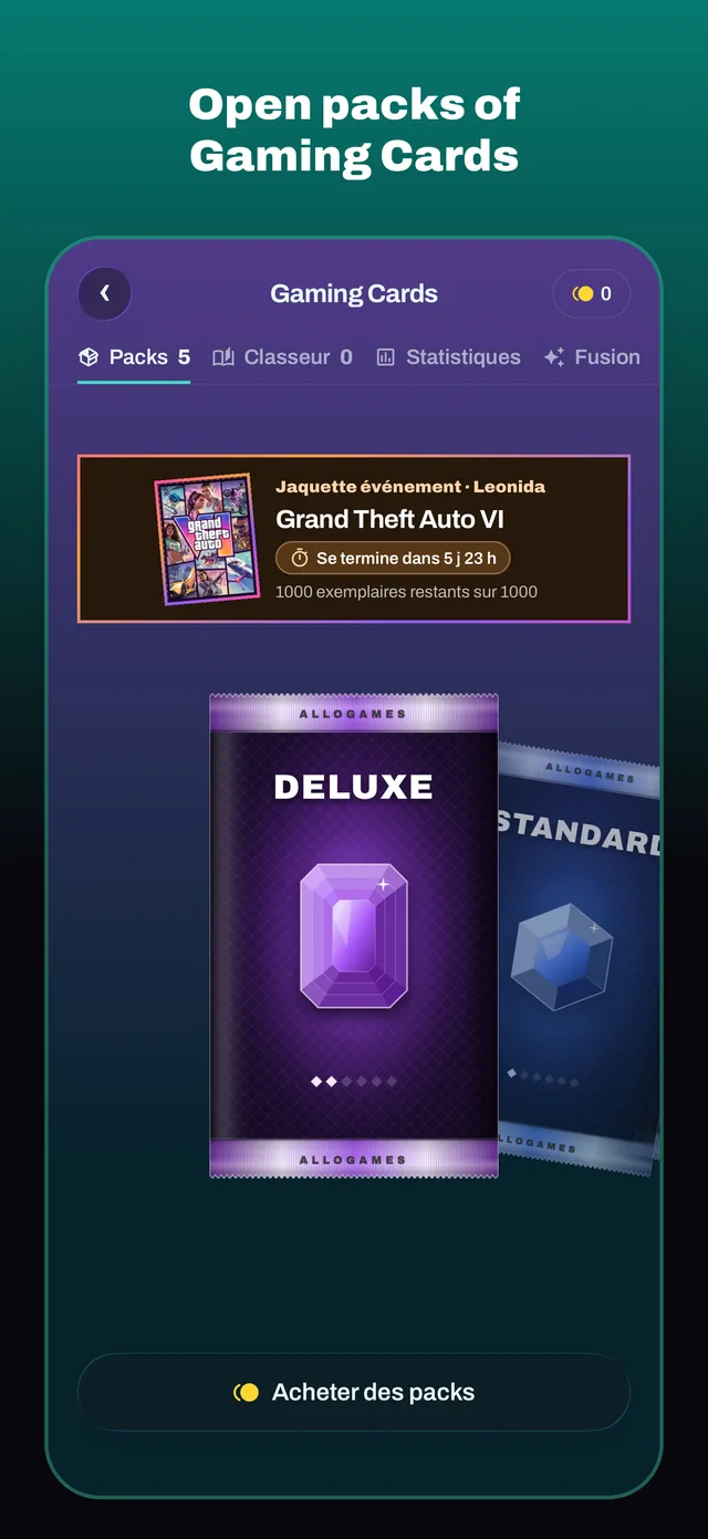 Open packs of Gaming Cards