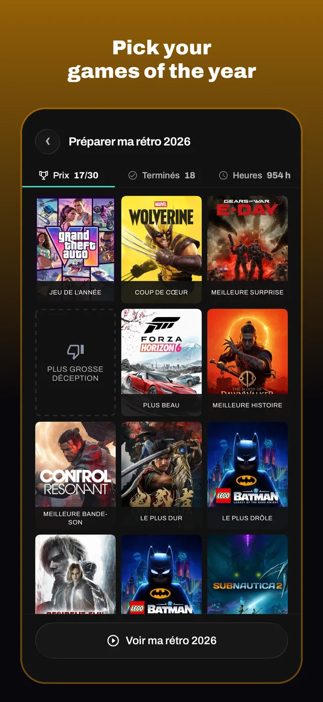 Pick your games of the year
