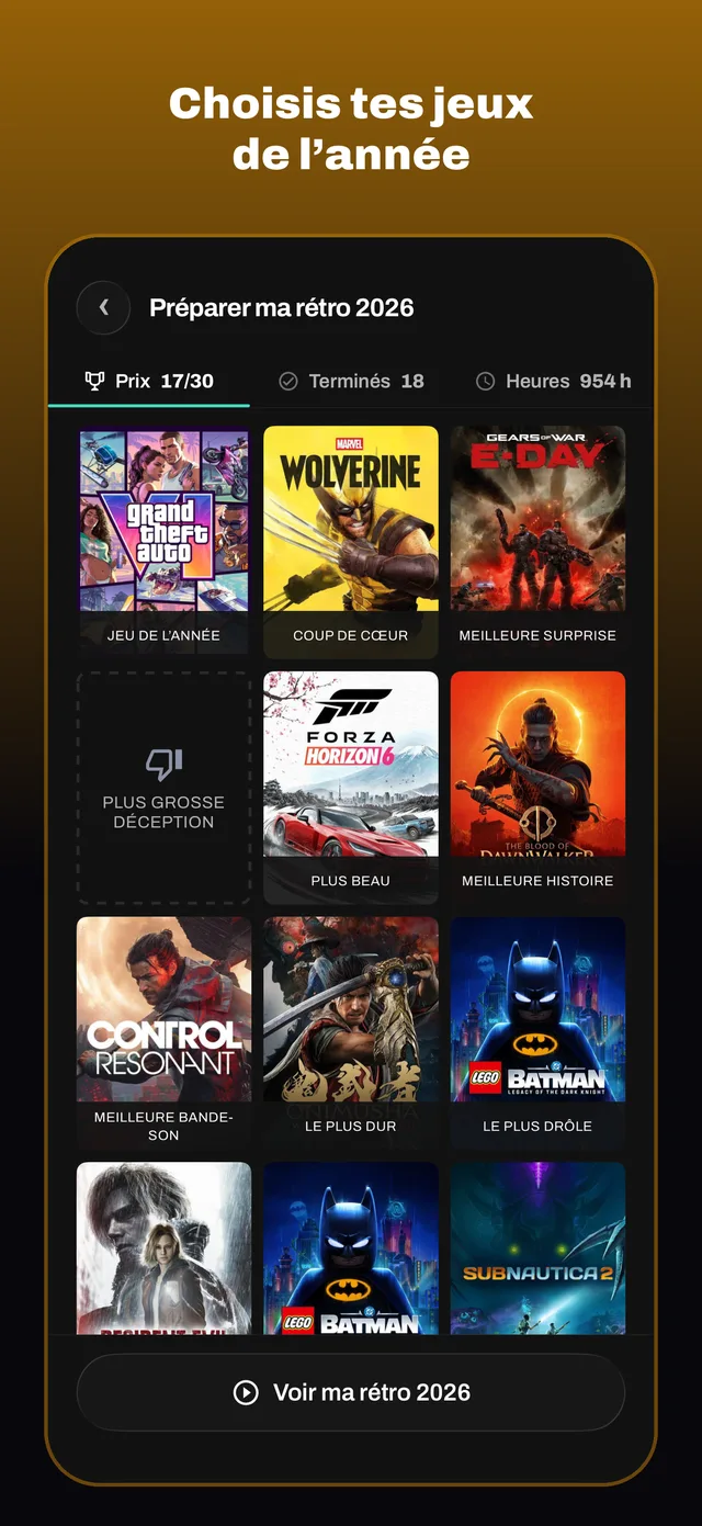 Choisis tes jeux de l’année