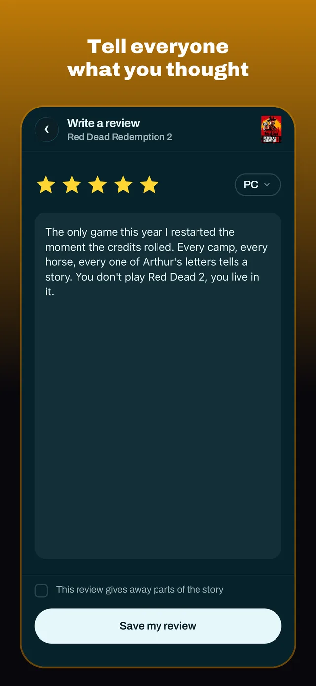 Tell everyone what you thought