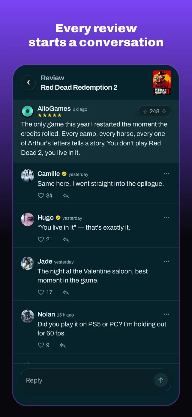 Every review starts a conversation