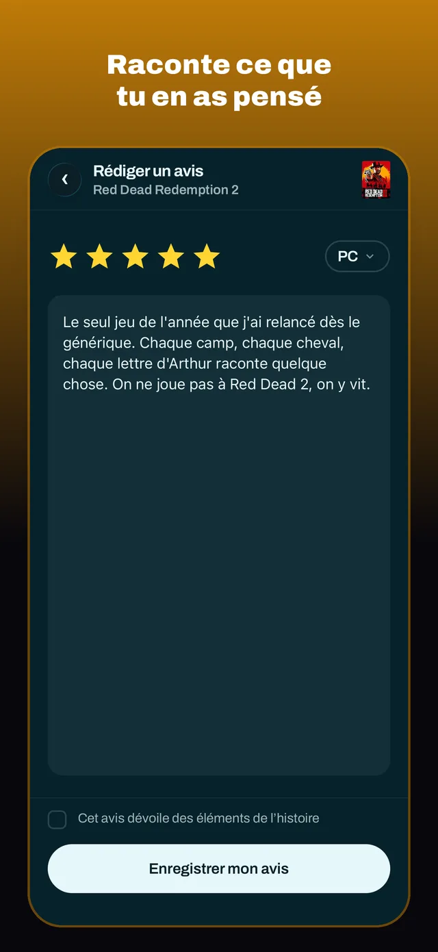 Raconte ce que tu en as pensé