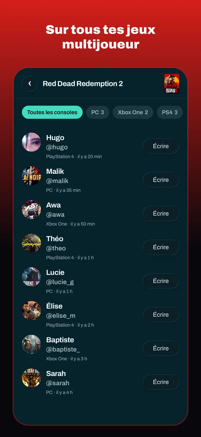 Sur tous tes jeux multijoueur